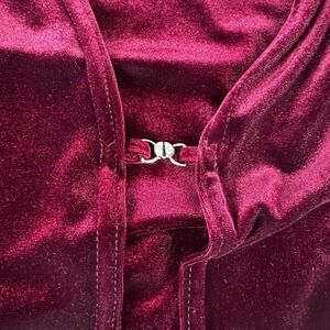 Burgundy Velvet Top American City Wear Long Sleeve Layering Party Top